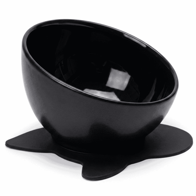 Ceramic Dog Bowl Designed For Frenchies Non-Slip Mat