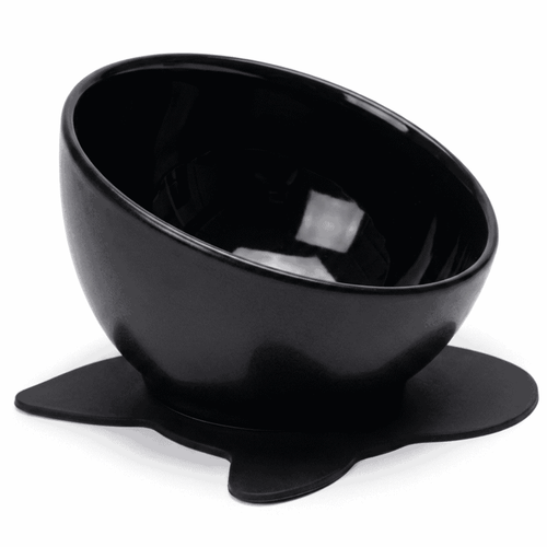 Ceramic Dog Bowl Designed For Frenchies Non-Slip Mat